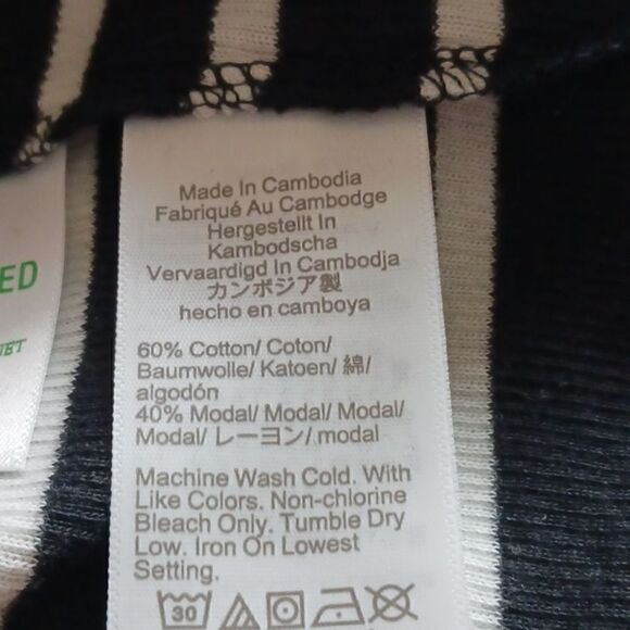 J CREW Ribbed Polo Black/White Striped Tencel NWT - Picture 12 of 12